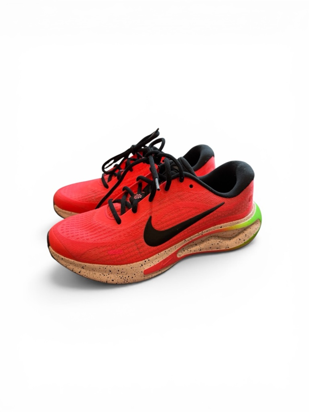Nike Journey Cushioned Bright Red Black Green Women’s Sneaker Running Shoes 8.5
